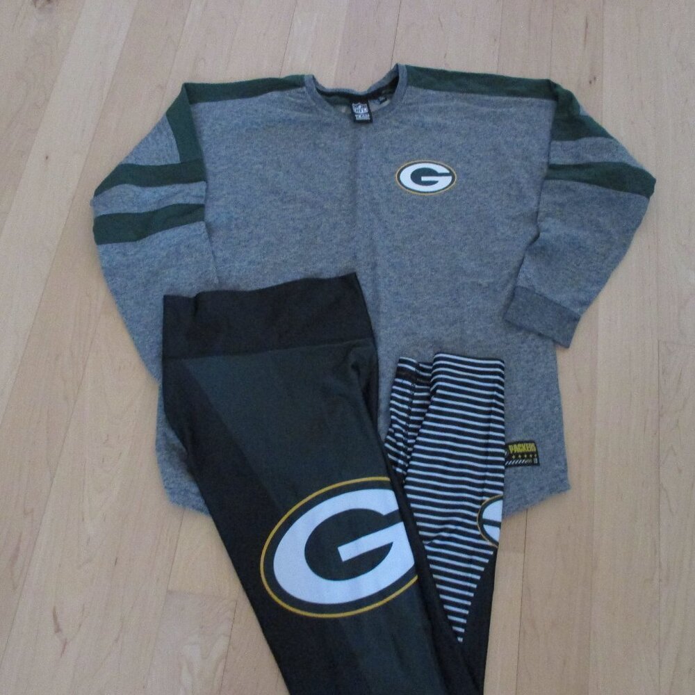 New Green Bay Packers Top & Leggings NFL Team Apparel Womens Medium